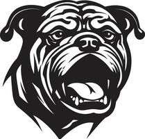 Monochromatic Excellence Bulldog Vector Icon Fearless Defender Black Logo with Bulldog Icon