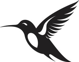 Graceful Black Hummingbird Logo Vector Hummingbird Silhouette Icon