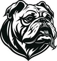 elegante buldog buldog como un logo diseño icónico fuerza soltado negro emblema diseño vector