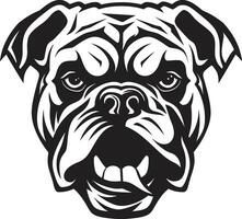 Exquisito perro Arte buldog en negro vector buldog espíritu negro logo con icónico perro