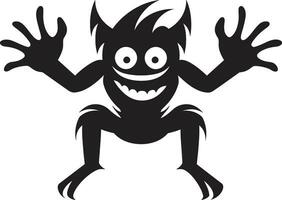 bestial belleza vector icono en negro monstruos majestad negro logo diseño con dibujos animados criatura