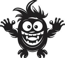 Monster Magic Black Logo Design Featuring Icon Black and Bold Cartoon Monster Vector Symbol