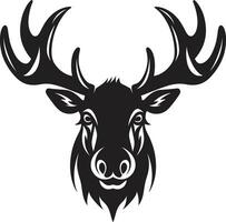 Moose Profile with Timeless Elegance Abstract Black Moose Emblem vector