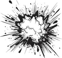 Pow Vector Artistry Explosive Emblem in Black Black Beauty Comic Explosion Logo Mastery