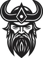 negro vikingo jefe un poderoso emblema de valor asaltantes de el fiordo un vikingo mascota en vector