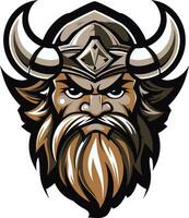 legado de leyendas un vikingo guardián emblema Odín heredero un poderoso vikingo símbolo vector