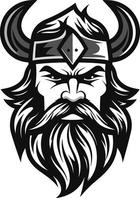 Icy Invader A Viking Mascot of Frost Nordic Navy A Seafaring Viking Symbol in Vector