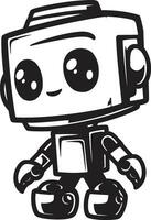 Ink Black Innovator A Sleek Logo Emblem Techno Tot A Small Vector Robot Icon