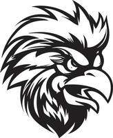 Black Rooster Symbol with Contemporary Styling Rooster Emblem in Elegant Design vector