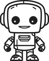 Cosmic Commander Space Age Mini Mascot Spectral Bot Buddy A Mini Vector Symbol