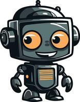 Robo Rascal The Stylish Small Robot Logo Design Spectral Sentinel The Compact Mascot Guardian vector