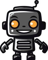 Pixel Paladin Stylish Mini Robot Logo The Robo Ranger A Futuristic Guardian Emblem vector