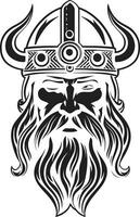 frenético fraternidad un vikingo emblema de furia de ébano explorador un vikingo mascota de aventuras vector