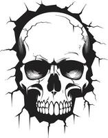 Peek Behind the Wall A Cryptic Skull Icon Revealed Intriguing Wall Design The Enigmatic Gaze of the Skull vector