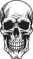 Ink Black Portrait A Ghostly Skull Mark Phantoms Charm A Haunting Vector Head