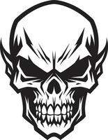 Ebon Enigma Logo Mysterious Skull Mark Cryptic Specter Vector Eerie Icon Design