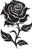 Minimalistic Rose Logo with Grace and Style A minimalistic approach to a powerful symbol Elegant Black Rose Emblem in Motion An emblem with a touch of movement and style vector