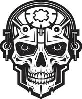 Industrial Cyber Skull Emblem The Revolution of Design Artistic Mechanical Skull The Elegance of the Machine vector