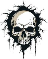 The Hidden Path A Skull Emerges from the Wall Cracks A Dark Revelation The Intricate Vector Skull Symbol