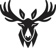 Moose Logo Design in Serene Art Abstract Black Moose Symbol in Vector