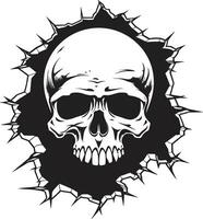 Peek Behind the Wall The Skulls Intriguing Emblem Hidden Secrets Unveiled The Cracked Walls Skull Icon vector