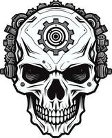 Intricate Mechanical Skull Emblem A Technological Marvel The Gearheads Vision A Mechanical Skull Profile vector
