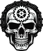 Cyber Gothic Skull Icon The Blend of Eras Abstract Robo Skull A Digital Odyssey vector