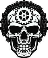 Cyber Gothic Skull Icon The Blend of Eras Abstract Robo Skull A Digital Odyssey vector