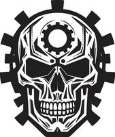 Steampunk Cyber Emblem The Clockwork Skull Logo Abstract Techno Skull A Futuristic Artistry vector