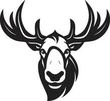 Majestic Black Moose Logo Elegant Moose Icon in Vector