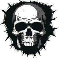 Intriguing Wall Design Unveiling the Hidden Skull Cracked Wall Mystery The Enigmatic Skull Emblem vector