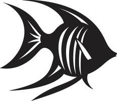 Sleek and Stylish Angelfish Black Logo Black Angelfish Vector Emblem Design Excellence
