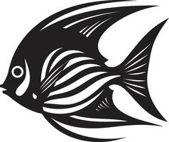 Black Angelfish Vector Emblem Design Excellence Iconic Angelfish Logo Black Vector Artistry