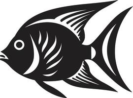 Iconic Angelfish Logo Black Vector Artistry Black Logo Charm Angelfish Silhouette