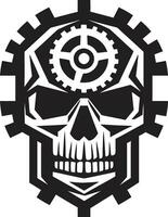 Elegant Skull in the Age of Technology Sleek Mechanical Symbol A Cybernetic Identity vector