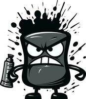 Black Logo of Fury Vector Spray Paint Angry Spray Paint Icon Graffiti Elegance