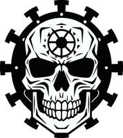 Monochromatic Machine Majesty The Intersection of Art and Science Elegant Cyber Skull Icon A Modern Masterpiece vector