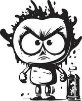 Spray Paint Revolution Angry Logo Design Aggressive Graffiti Mastery Mascot Emblem vector