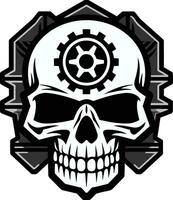 Sculpted Tech Skull Emblem A Vision of Innovation Cyber Gothic Profile Where Technology Meets Elegance vector