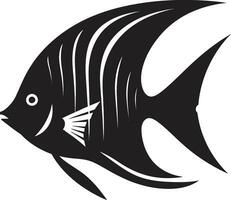 Angelfish Vector Elegance Black Logo Mastery Angelfish Silhouette Black Iconic Vector