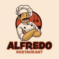 Mexican Chef Cartoon Logo Vintage Retro vector