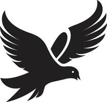 Black Dove Vector Logo with Heart A Symbol of Love and Compassion Black Falcon A Logo Design for the Predator in You