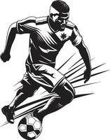 Celebrating the Athlete Black Vector of Football Excellence Gridiron Passion Monochromatic Vector Portrait of a Player