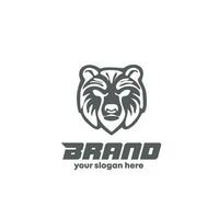 red bear logo design, bear logo icon vector