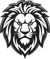 feroz belleza negro vector león emblema maestría merodeando excelencia el salvaje majestad de león icono