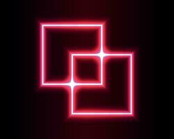 Neon light in the shape geometric rectangle vector illustration.