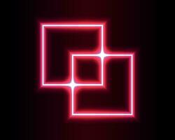 Neon light in the shape geometric rectangle vector illustration.