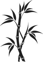 Natural Tranquility Bamboo in Black Vector Icon Black Beauty in Botanical Art Bamboo Logo Design