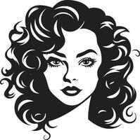 Tresses of Power A Curly Haired Icon Midnight Curls A Symbol of Natural Beauty vector