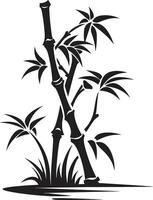 Bamboo Logo Mastery with Black Beauty Botanical Excellence in Black Natural Symmetry in Black Iconic Bamboo Emblem vector